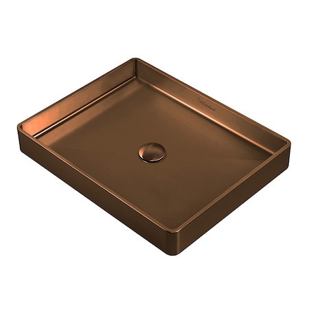 Whitehaus Noah Plus 10 Gauge Frame, RctnglrAbove Mount Basin Set W/ Center Drain, WHNPL1578-CO